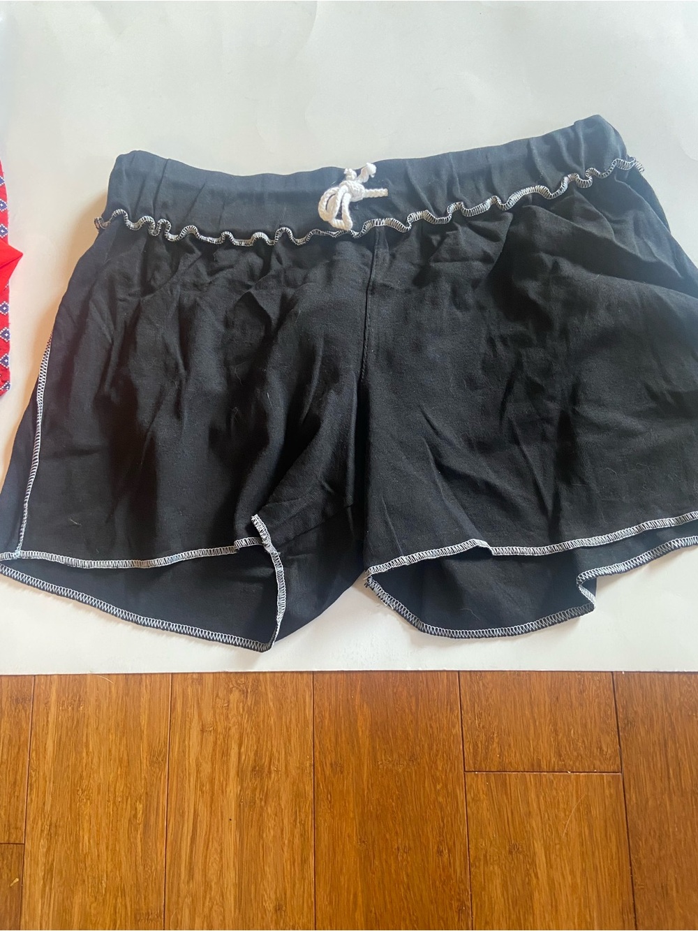 Black Women's Sleep Shorts with Contrast Trim